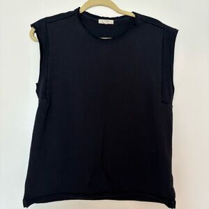 Rag & Bone Sleeveless Cotton Muscle Tank in Navy Blue